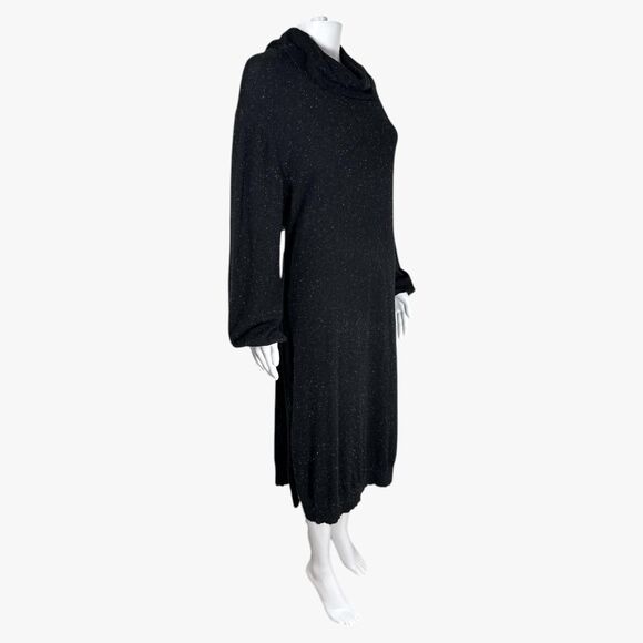 Stitch Drop Women's Oversized Lounge Sweater Dress in Black Sz XL Casual Winter - Picture 2 of 6